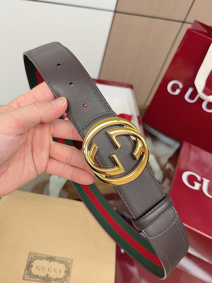 グッチ アウトレット店舗 GUCCI シェリーライン GGロゴ バックルベルト レザー 40mm メンズ 2701938 グッチ メンズ ベルト 激安 - 画像 (5)