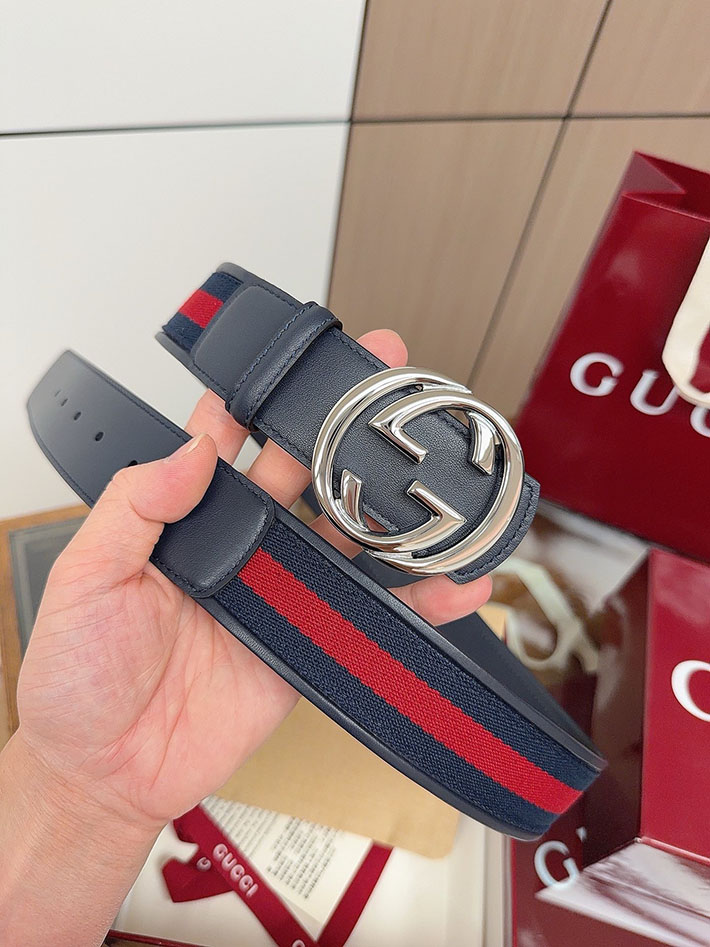 グッチ アウトレット店舗 GUCCI シェリーライン GGロゴ バックルベルト レザー 40mm メンズ 2701939 グッチ ベルト メンズ ビジネス - 画像 (2)