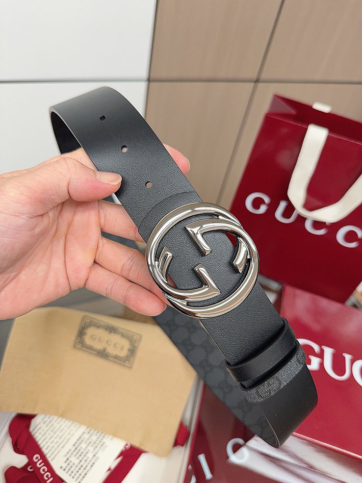 グッチ アウトレット店舗 GUCCI シェリーライン GGロゴ バックルベルト レザー 40mm メンズ 2701940 グッチ ベルト メンズ 人気 - 画像 (5)