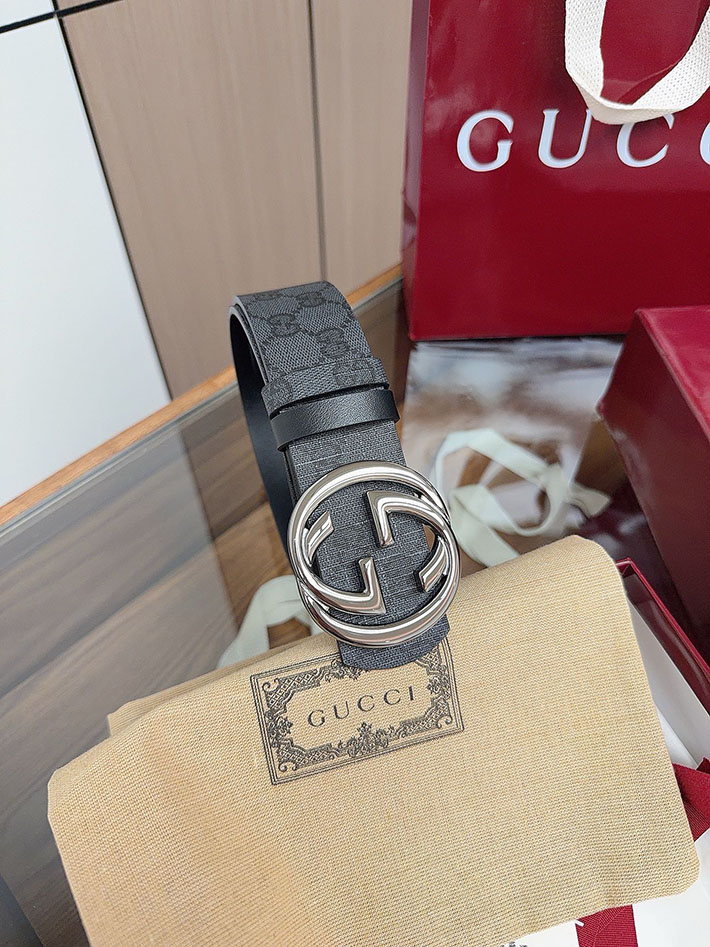 グッチ アウトレット店舗 GUCCI シェリーライン GGロゴ バックルベルト レザー 40mm メンズ 2701940 グッチ ベルト メンズ 人気 - 画像 (3)