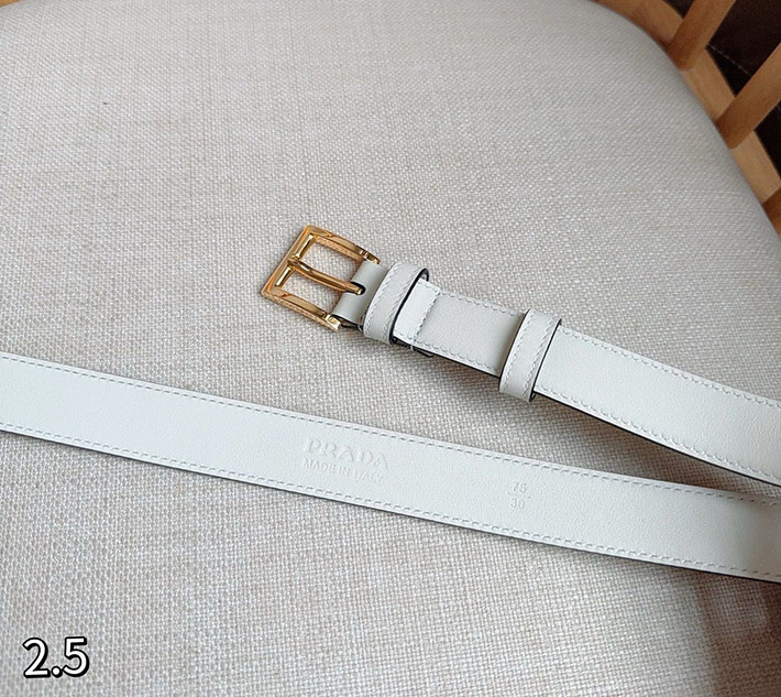プラダ アウトレット店舗 PRADA サフィアーノレザー 25mm ベルト バックル レディース ホワイト 2701955 レディース プラダ ベルト - 画像 (7)