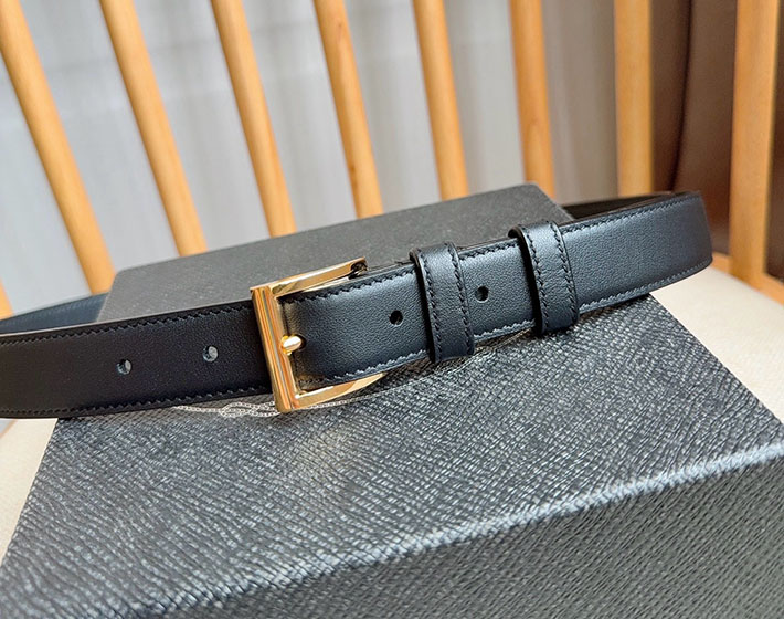 プラダ アウトレット店舗 PRADA サフィアーノレザー 25mm ベルト バックル レディース ブラック 2701956 レディース プラダ ベルト - 画像 (2)