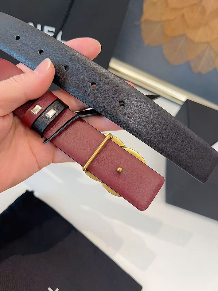 シャネル アウトレット店舗 CHANEL ナローベルト レディース 30mm リバーシブル ココマーク レザー CCマーク 2701958 シャネル ベルト 公式 - 画像 (3)