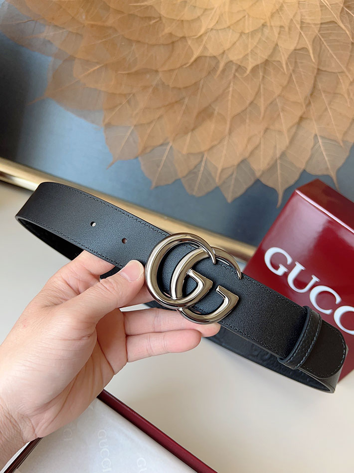 グッチ アウトレット店舗 GUCCI インターロッキングGバックル 38mm ワイドベルト エンボスジャンボ GGレザー 2701966 グッチ ベルト 値段 - 画像 (9)