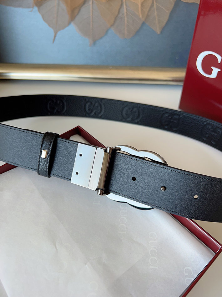 グッチ アウトレット店舗 GUCCI インターロッキングGバックル 38mm ワイドベルト エンボスジャンボ GGレザー 2701966 グッチ ベルト 値段 - 画像 (8)