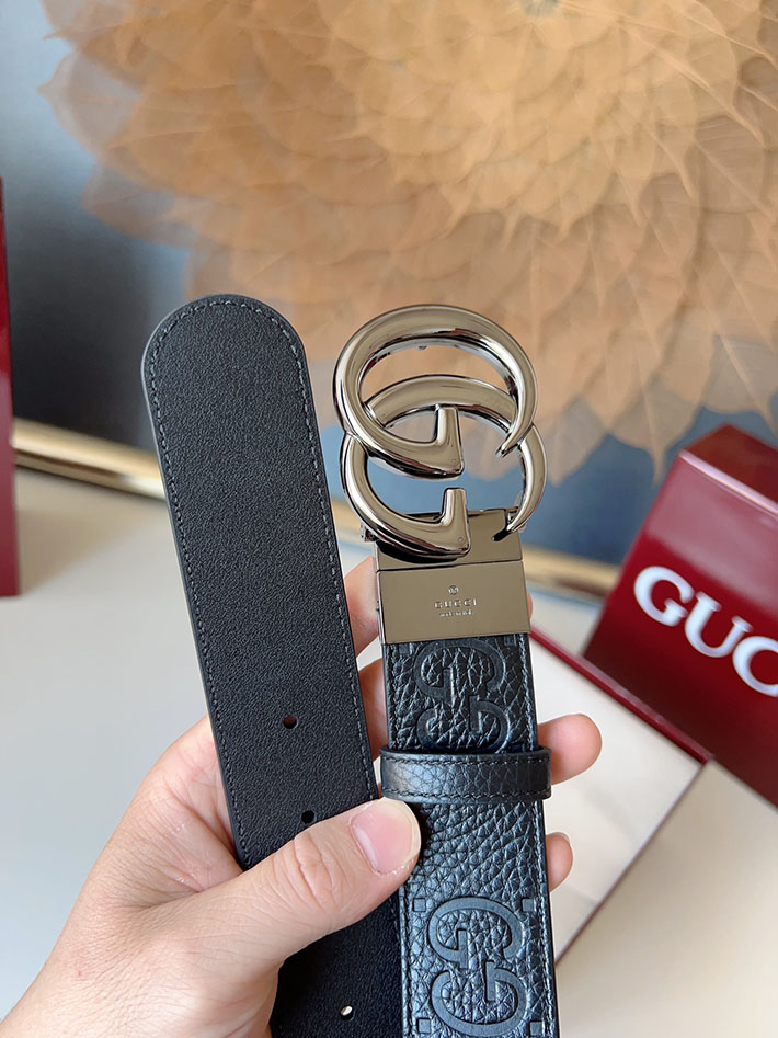 グッチ アウトレット店舗 GUCCI インターロッキングGバックル 38mm ワイドベルト エンボスジャンボ GGレザー 2701966 グッチ ベルト 値段 - 画像 (5)