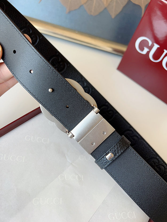 グッチ アウトレット店舗 GUCCI インターロッキングGバックル 38mm ワイドベルト エンボスジャンボ GGレザー 2701967 グッチ ベルトバックル - 画像 (7)