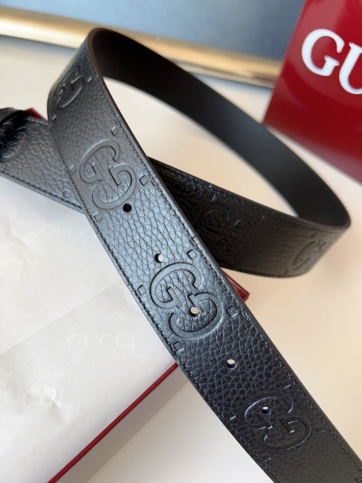 グッチ アウトレット店舗 GUCCI インターロッキングGバックル 38mm ワイドベルト エンボスジャンボ GGレザー 2701967 グッチ ベルトバックル - 画像 (6)