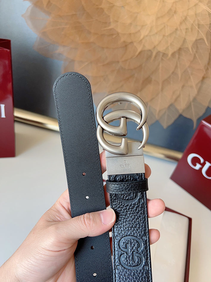 グッチ アウトレット店舗 GUCCI インターロッキングGバックル 38mm ワイドベルト エンボスジャンボ GGレザー 2701967 グッチ ベルトバックル - 画像 (4)