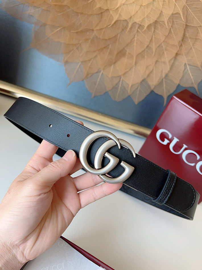 グッチ アウトレット店舗 GUCCI インターロッキングGバックル 38mm ワイドベルト エンボスジャンボ GGレザー 2701967 グッチ ベルトバックル - 画像 (3)