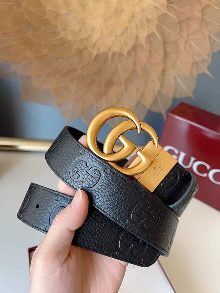 グッチ アウトレット店舗 GUCCI インターロッキングGバックル 38mm ワイドベルト エンボスジャンボ GGレザー 2701968 グッチ ベルト 安い - 画像 (8)