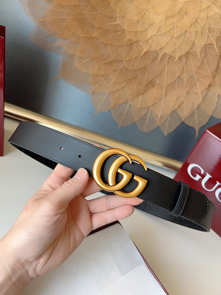 グッチ アウトレット店舗 GUCCI インターロッキングGバックル 38mm ワイドベルト エンボスジャンボ GGレザー 2701968 グッチ ベルト 安い - 画像 (7)