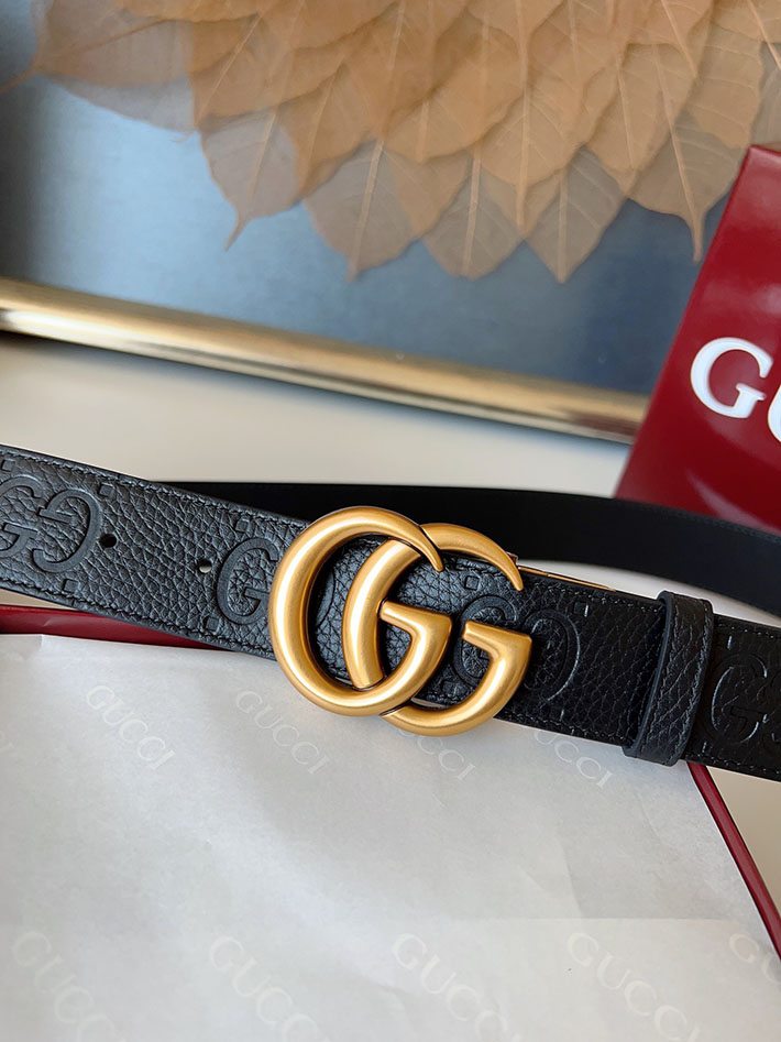 グッチ アウトレット店舗 GUCCI インターロッキングGバックル 38mm ワイドベルト エンボスジャンボ GGレザー 2701968 グッチ ベルト 安い - 画像 (6)