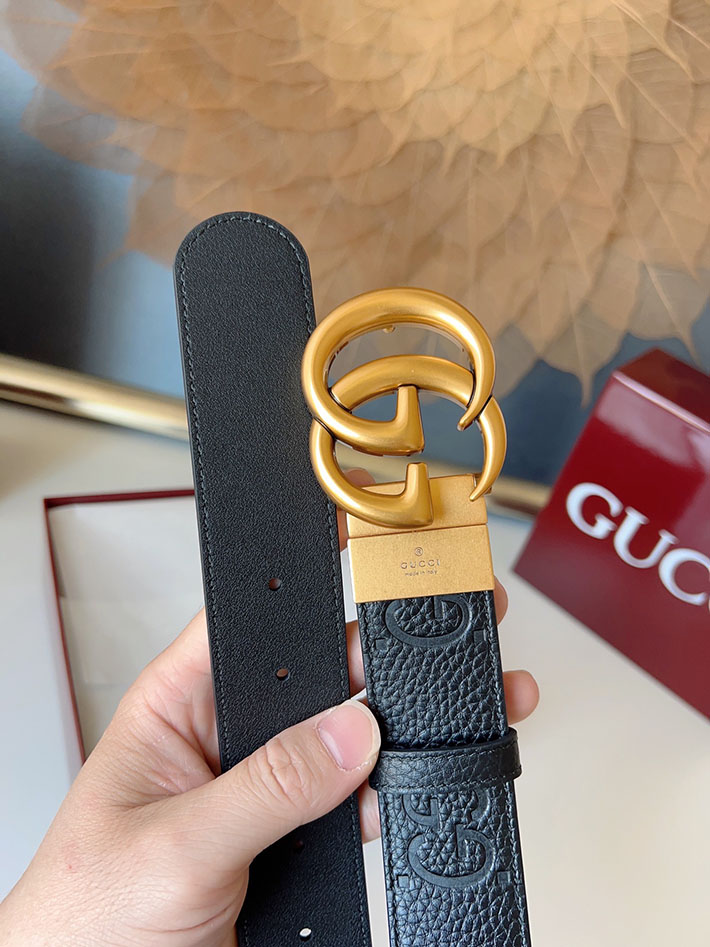 グッチ アウトレット店舗 GUCCI インターロッキングGバックル 38mm ワイドベルト エンボスジャンボ GGレザー 2701968 グッチ ベルト 安い - 画像 (5)