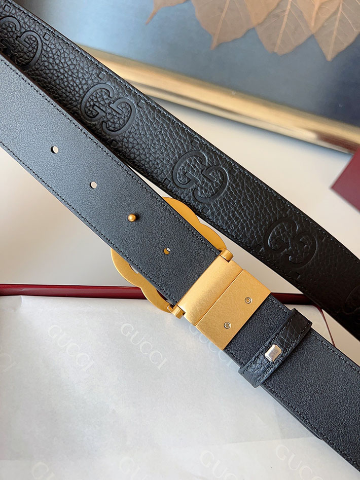 グッチ アウトレット店舗 GUCCI インターロッキングGバックル 38mm ワイドベルト エンボスジャンボ GGレザー 2701968 グッチ ベルト 安い - 画像 (2)