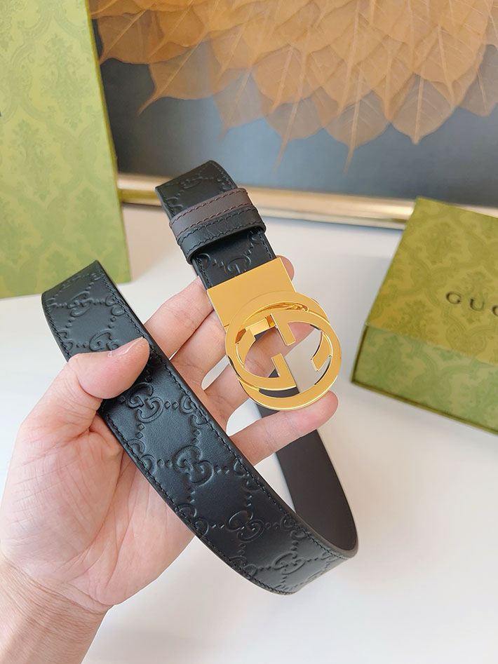 グッチ アウトレット店舗 GUCCI ベルト 38mm GGレザー グッチシマ インターロッキングG バックル 2701969 グッチ ベルト アウトレット - 画像 (3)