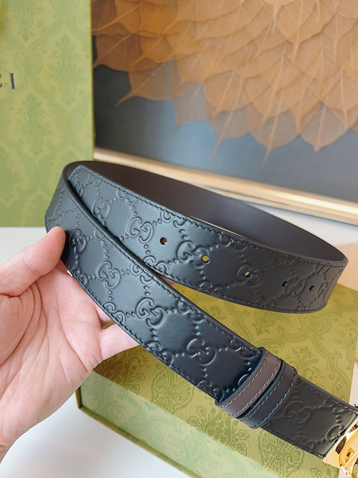 グッチ アウトレット店舗 GUCCI ベルト 38mm GGレザー グッチシマ インターロッキングG バックル 2701969 グッチ ベルト アウトレット - 画像 (2)