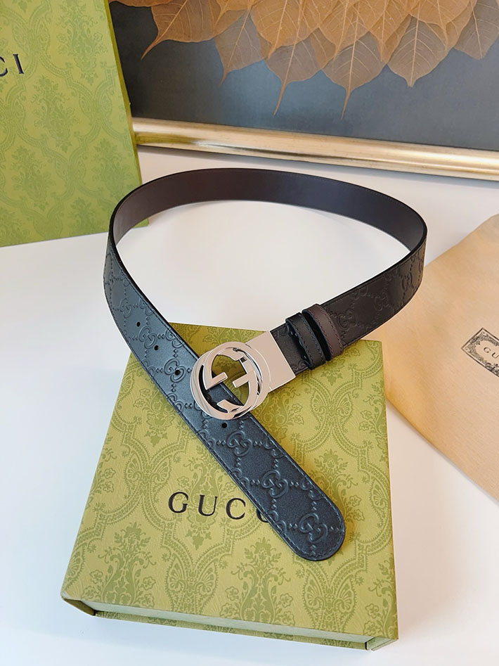 グッチ アウトレット店舗 GUCCI ベルト 38mm GGレザー グッチシマ インターロッキングG バックル 2701970 グッチ メンズ ベルト 激安 - 画像 (8)