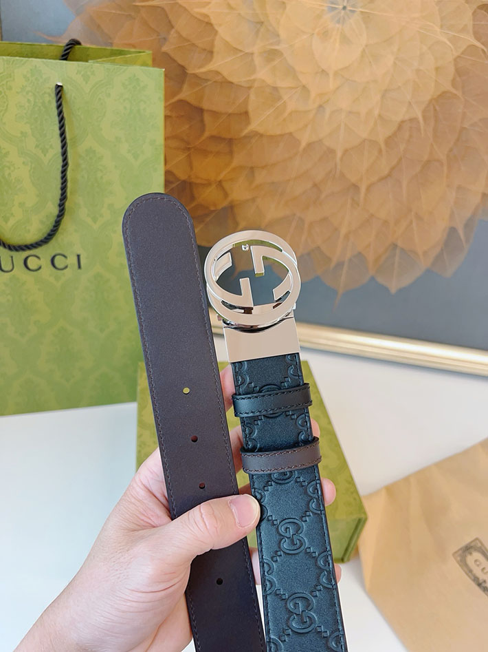 グッチ アウトレット店舗 GUCCI ベルト 38mm GGレザー グッチシマ インターロッキングG バックル 2701970 グッチ メンズ ベルト 激安 - 画像 (6)