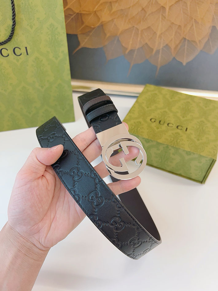 グッチ アウトレット店舗 GUCCI ベルト 38mm GGレザー グッチシマ インターロッキングG バックル 2701970 グッチ メンズ ベルト 激安 - 画像 (4)