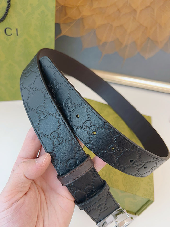 グッチ アウトレット店舗 GUCCI ベルト 38mm GGレザー グッチシマ インターロッキングG バックル 2701970 グッチ メンズ ベルト 激安 - 画像 (3)