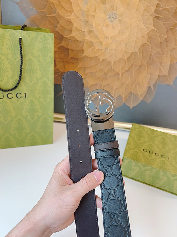 グッチ アウトレット店舗 GUCCI ベルト 38mm GGレザー グッチシマ インターロッキングG バックル 2701971 グッチ ベルト 新作 - 画像 (6)