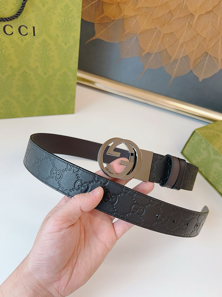 グッチ アウトレット店舗 GUCCI ベルト 38mm GGレザー グッチシマ インターロッキングG バックル 2701971 グッチ ベルト 新作 - 画像 (4)