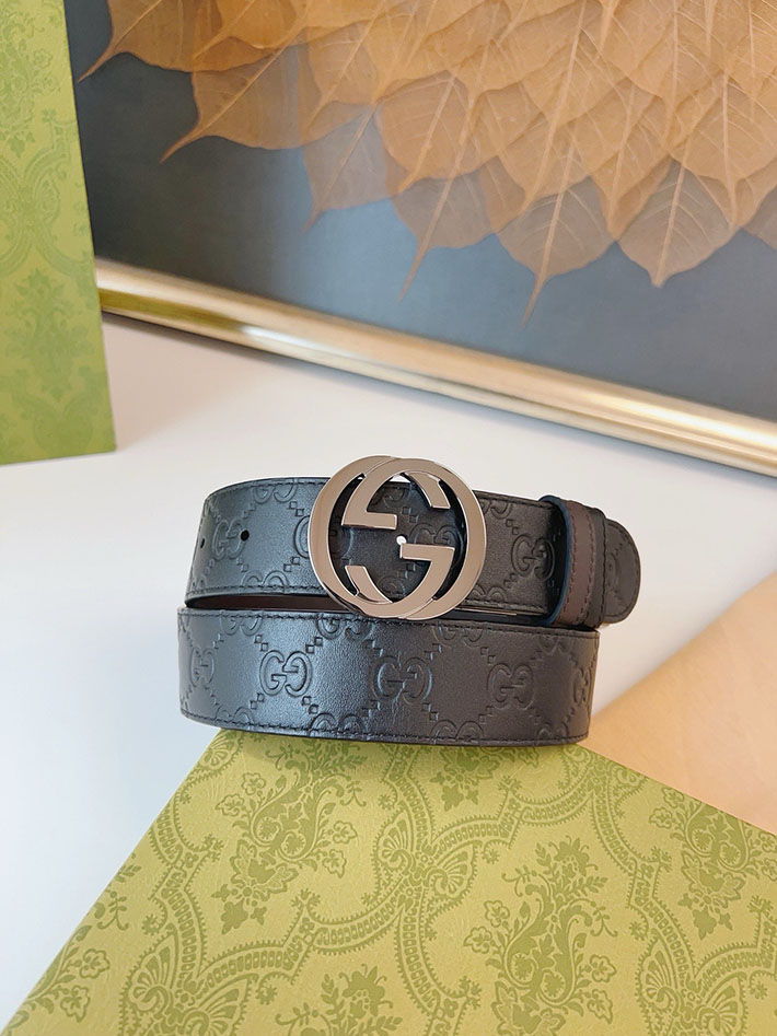 グッチ アウトレット店舗 GUCCI ベルト 38mm GGレザー グッチシマ インターロッキングG バックル 2701971 グッチ ベルト 新作 - 画像 (2)