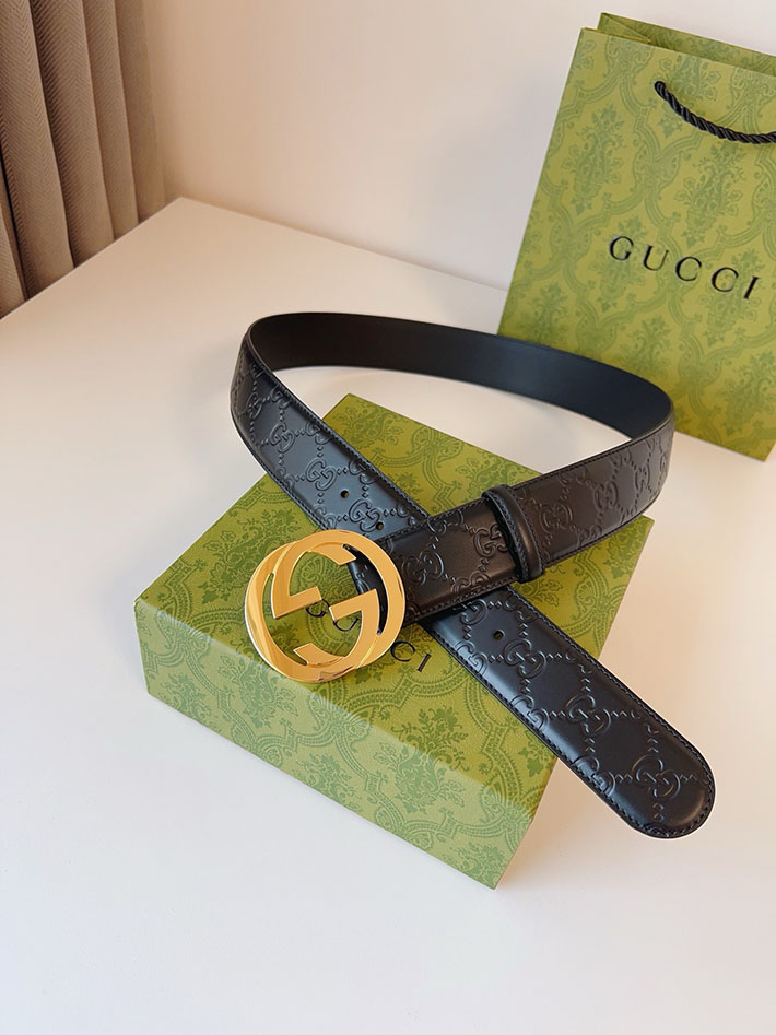グッチ アウトレット店舗 GUCCI ベルト 38mm メンズ GGレザー グッチシマ インターロッキングG バックル 2701974 グッチ ベルト メンズ 人気 - 画像 (4)