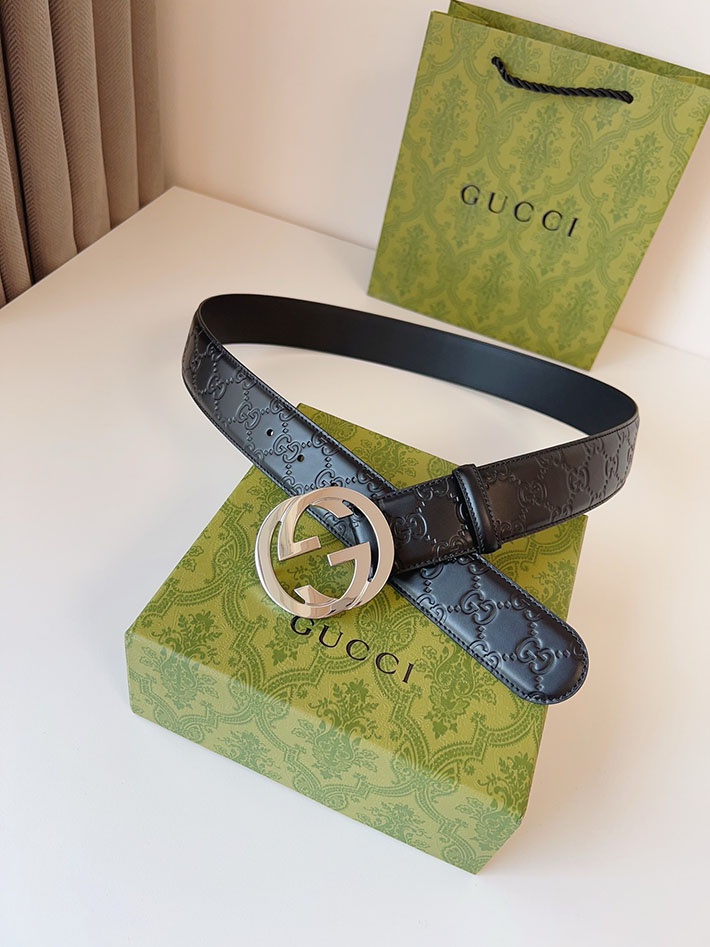 グッチ アウトレット店舗 GUCCI ベルト 38mm メンズ GGレザー グッチシマ インターロッキングG バックル 2701975 Gucci ベルト メンズ リバーシブル - 画像 (4)