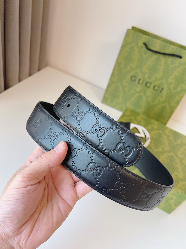 グッチ アウトレット店舗 GUCCI ベルト 38mm メンズ GGレザー グッチシマ インターロッキングG バックル 2701975 Gucci ベルト メンズ リバーシブル - 画像 (2)