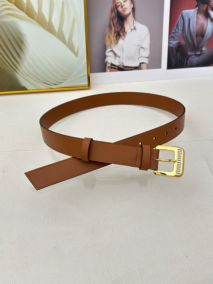 ミュウミュウ アウトレット 店舗 MiuMiu レディース 30mm カットアウト レザーベルト ナッパレザー 2701987 ミュウミュウ ベルト レディース - 画像 (8)