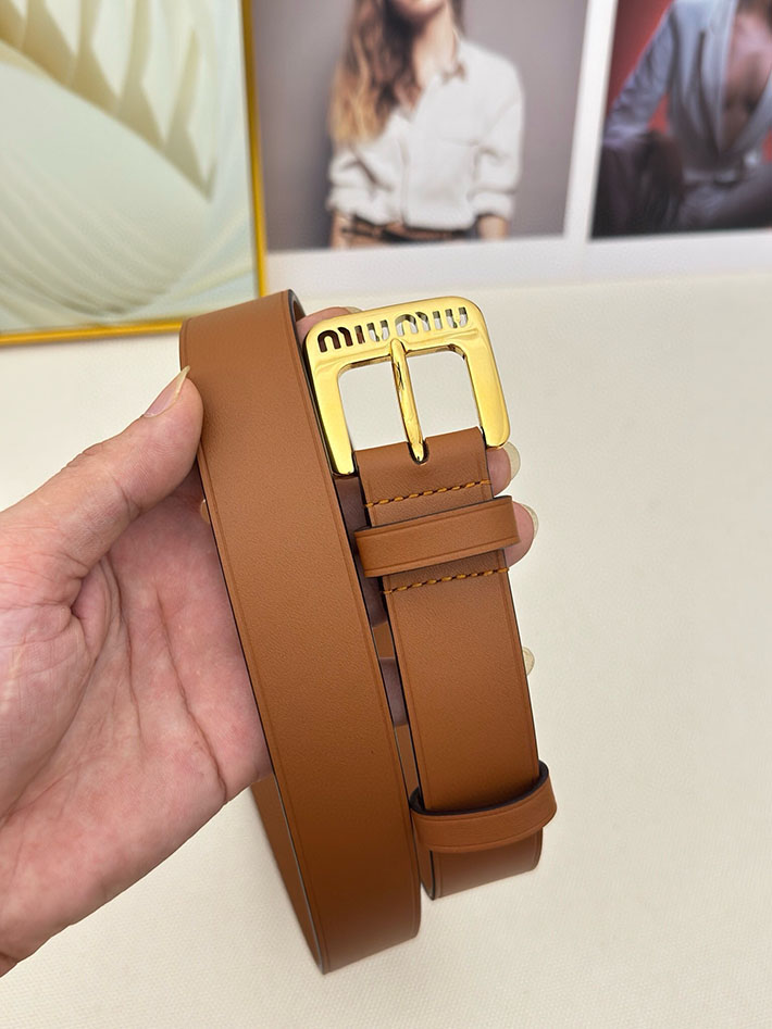 ミュウミュウ アウトレット 店舗 MiuMiu レディース 30mm カットアウト レザーベルト ナッパレザー 2701987 ミュウミュウ ベルト レディース - 画像 (7)