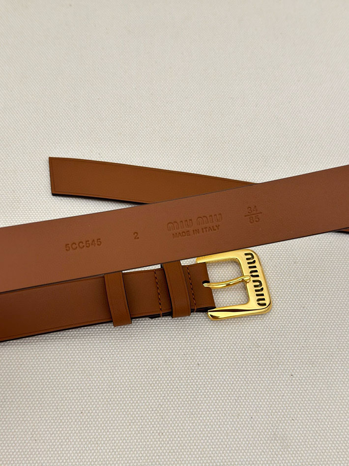 ミュウミュウ アウトレット 店舗 MiuMiu レディース 30mm カットアウト レザーベルト ナッパレザー 2701987 ミュウミュウ ベルト レディース - 画像 (5)