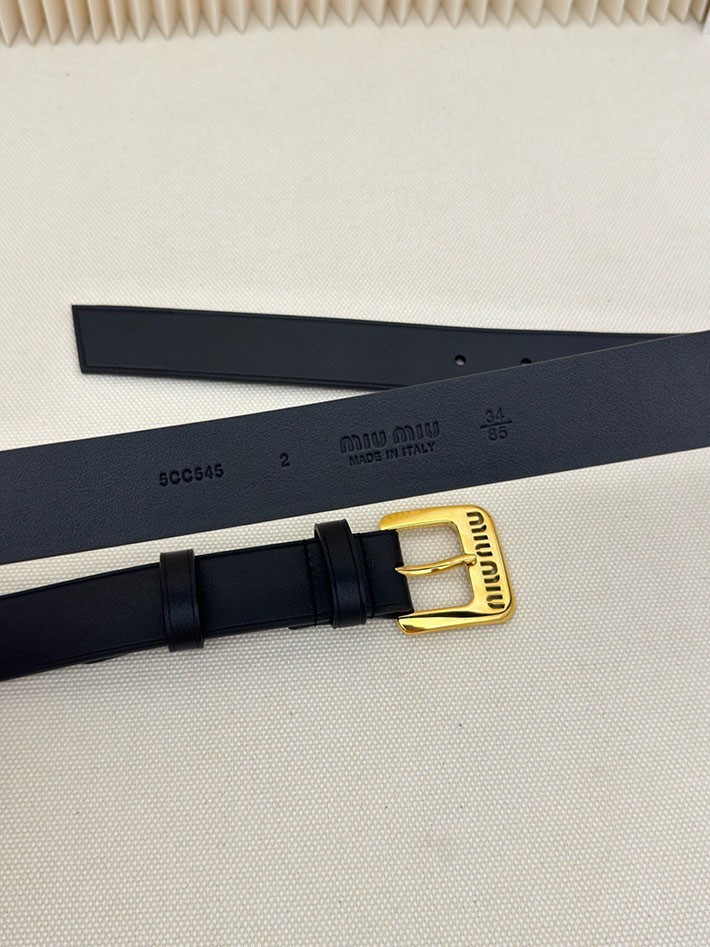 ミュウミュウ アウトレット 店舗 MiuMiu レディース 30mm カットアウト レザーベルト ナッパレザー 2701989 MIUMIU ナッパレザー ベルト - 画像 (8)