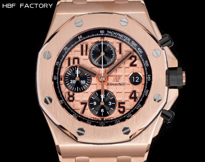 オーデマピゲスーパーコピー N級品通販オーデマ・ピゲ ロイヤルオーク オフショア レプリカ 42mm ローズゴールド グランドタピスリー 黒サブ オーデマピゲ 時計 - 画像 (2)