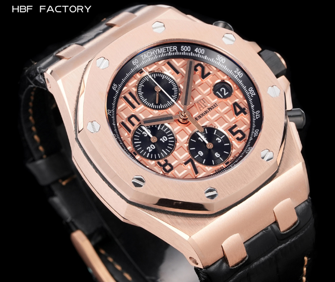 オーデマピゲスーパーコピー N級品通販オーデマ・ピゲ ロイヤルオーク オフショア レプリカ 42mm ローズゴールド グランドタピスリー 黒サブ オーデマピゲ 時計 - 画像 (4)