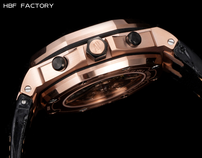 オーデマピゲスーパーコピー N級品通販オーデマ・ピゲ ロイヤルオーク オフショア レプリカ 42mm ローズゴールド グランドタピスリー 黒サブ オーデマピゲ 時計 - 画像 (6)