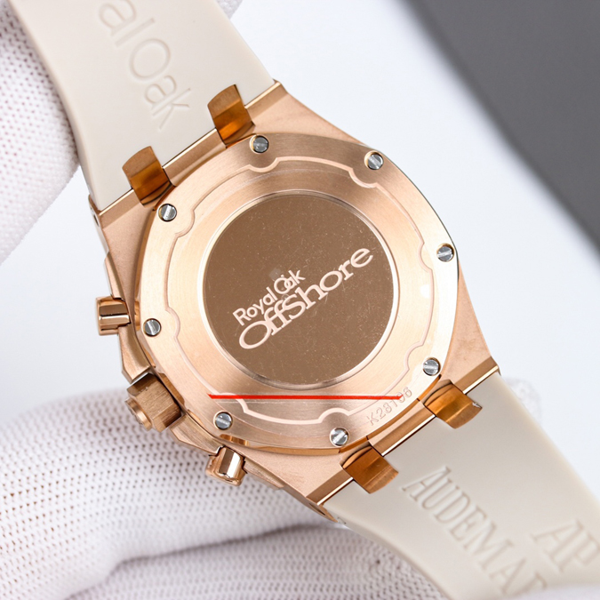 オーデマピゲスーパーコピー N級品通販AP ロイヤルオーク オフショア 37mm 虹サファイア バゲットカット ローズゴールド 高級感 オーデマピゲ風時計 - 画像 (5)
