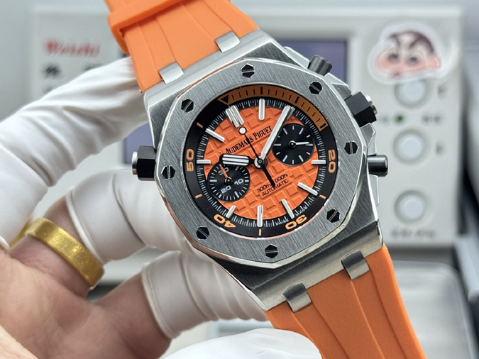 オーデマピゲスーパーコピー N級品通販 AP 26703 オレンジ×イエロー ラバー スポーツウォッチ メンズ 人気フルーツシリーズ 高級時計 オーデマピゲ - 画像 (2)