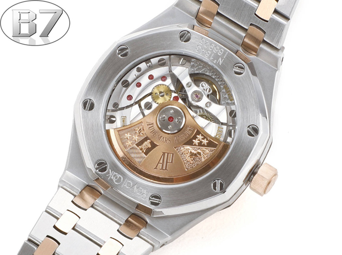 オーデマピゲスーパーコピー N級品通販オーデマピゲ ロイヤルオーク 間金 ブラック 自動巻き 37mm ステンレス×ピンクゴールド オーデマ・ピゲ スウォッチ 時計 オーデマピゲ レディース - 画像 (6)