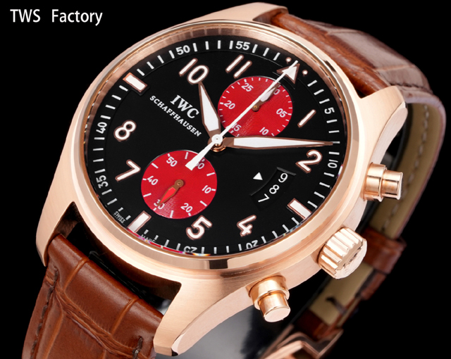 ブランド腕時計専門店 通販 IWC スピットファイア クロノ ローズゴールド ブラック×レッド 高級レプリカ時計 iwc 時計 パイロットウォッチ - 画像 (2)