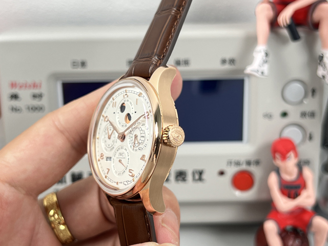 ブランド腕時計専門店 通販IWC ポルトギーゼ パーペチュアルカレンダー ローズゴールド風 シルバーダイヤル ブラウンベルト iwc 時計 レディース - 画像 (7)