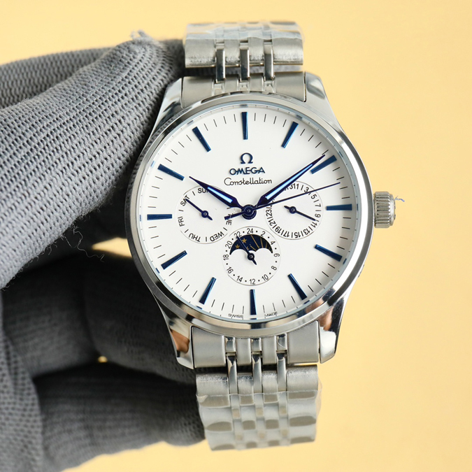 高級腕時計スーパーコピー オメガ OMEGA オメガ コンステレーション メンズ 腕時計 ステンレススチール ブルー針 ムーンフェーズ 自動巻き 高級腕時計スーパーコピー - 画像 (2)