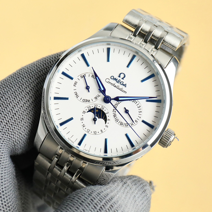 高級腕時計スーパーコピー オメガ OMEGA オメガ コンステレーション メンズ 腕時計 ステンレススチール ブルー針 ムーンフェーズ 自動巻き 高級腕時計スーパーコピー - 画像 (3)