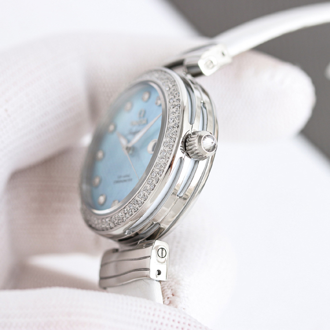 高級腕時計スーパーコピー オメガ OMEGA オメガ ラディーマティック ブルーパール ダイヤ 34mm 自動巻き ステンレス オメガ 時計 種類 - 画像 (2)