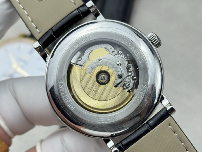高級腕時計スーパーコピー オメガ OMEGA オメガ デ・ヴィル プレステージ 月相 ダイヤ ローマ数字 イエローゴールド レザー 自動巻き オメガコピー腕時計 - 画像 (5)