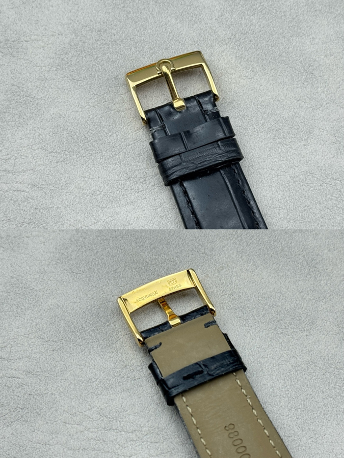高級腕時計スーパーコピー オメガ OMEGA オメガ デ・ヴィル プレステージ 月相 ダイヤ ローマ数字 イエローゴールド レザー 自動巻き オメガ 時計 安い - 画像 (5)