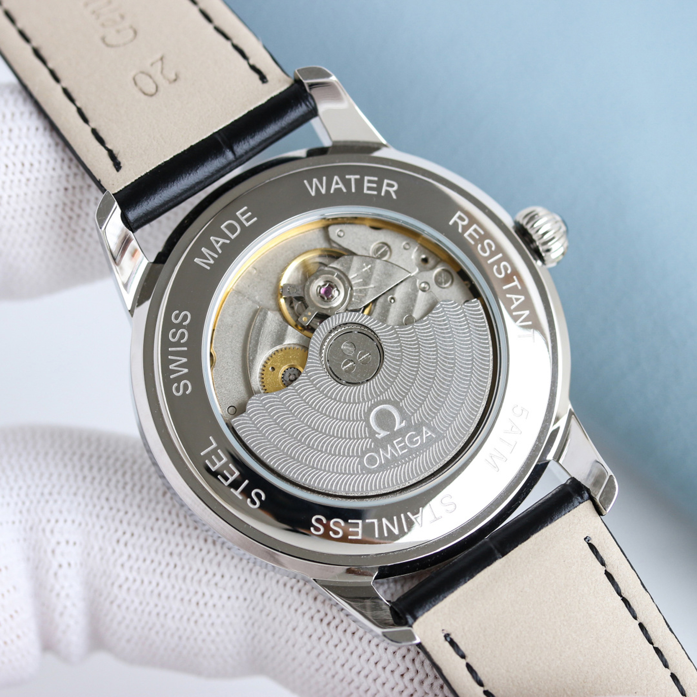 高級腕時計スーパーコピー オメガ OMEGAオメガ グローブマスター 39mm ブルー ピーパン シルバー針 ブラックレザー 100m 防水 時計 メンズ ブランド時計 コピー - 画像 (5)
