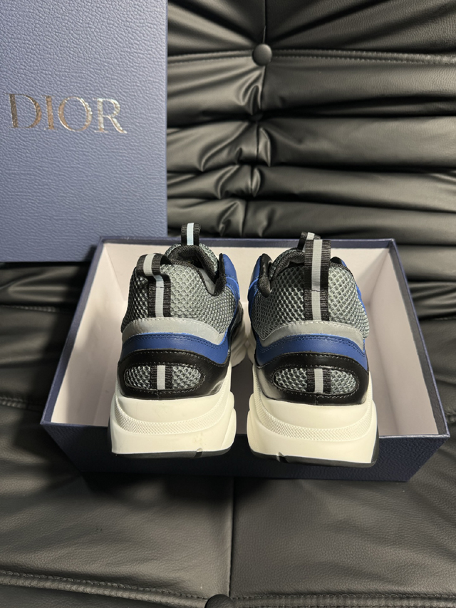 ブランド 靴 買取【ディオール】DIOR B22 スニーカー ダッドスニーカー ブルー ブラック グレー 厚底 メッシュ レザー パッチワーク オブリーク 柄 レース ディオール靴メンズ - 画像 (6)